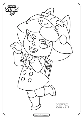 Printable Brawl Stars Shiba Nita Coloring Pages