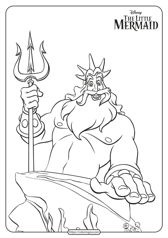 Free Printable King Triton Coloring Pages 1 free printable king triton coloring pages
