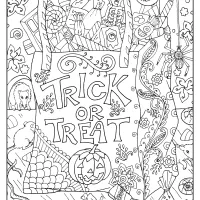 free printable trick or treat coloring pages
