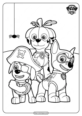 Happy Halloween Paw Patrol Coloring Pages