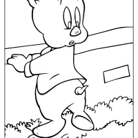 Looney Tunes Porky Pig Coloring Page 13 looney tunes porky pig coloring page