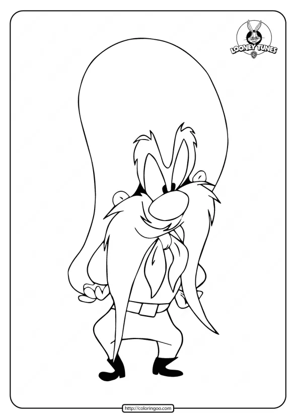 Looney Tunes Yosemite Sam Coloring Page 1 looney tunes yosemite sam coloring page