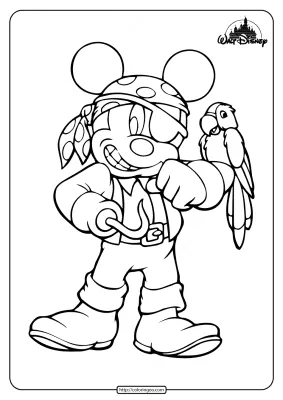 Lovely Pirate Mickey Mouse Coloring Pages