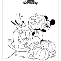 mickey mouse and pluto halloween coloring pages