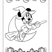 minnie mouse and lovely pumpkins coloring page 1