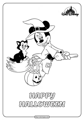 Minnie Mouse Happy Halloween Coloring Page