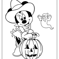 minnie mouse with pumpkin coloring pages