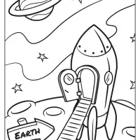 A Rocket on the Moon Surface Coloring Pages 17 A Rocket on the Moon Surface Coloring Pages