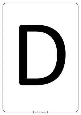 Printable A4 Size Uppercase Letters D Worksheet