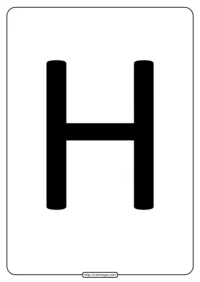 Printable A4 Size Uppercase Letters H Worksheet