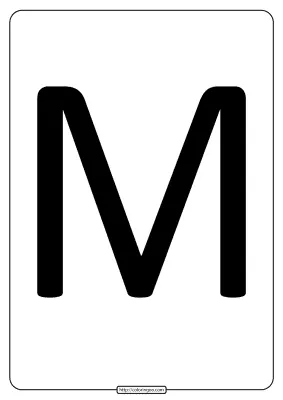 Printable A4 Size Uppercase Letters M Worksheet