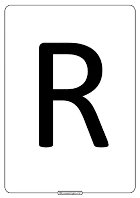 Printable A4 Size Uppercase Letters R Worksheet