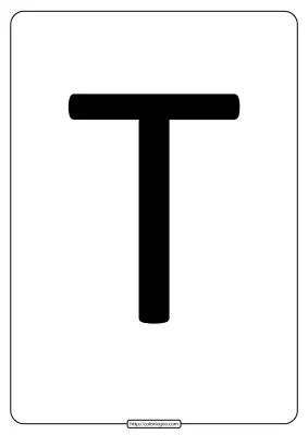 Printable A4 Size Uppercase Letters T Worksheet