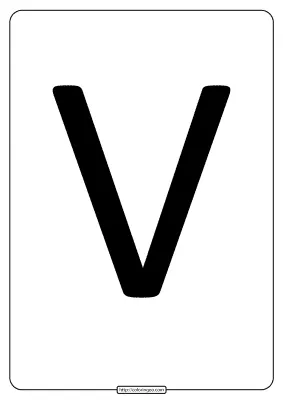 Printable A4 Size Uppercase Letters V Worksheet