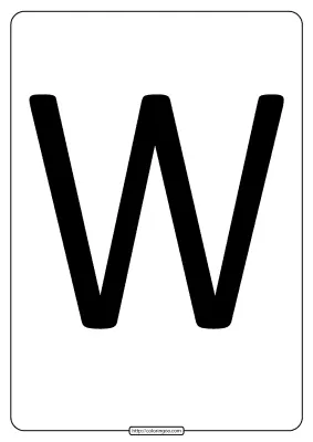 Printable A4 Size Uppercase Letters W Worksheet