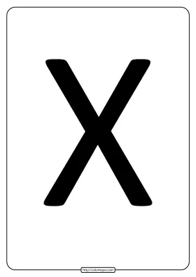 Printable A4 Size Uppercase Letters X Worksheet