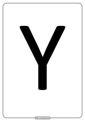 Printable A4 Size Uppercase Letters Y Worksheet