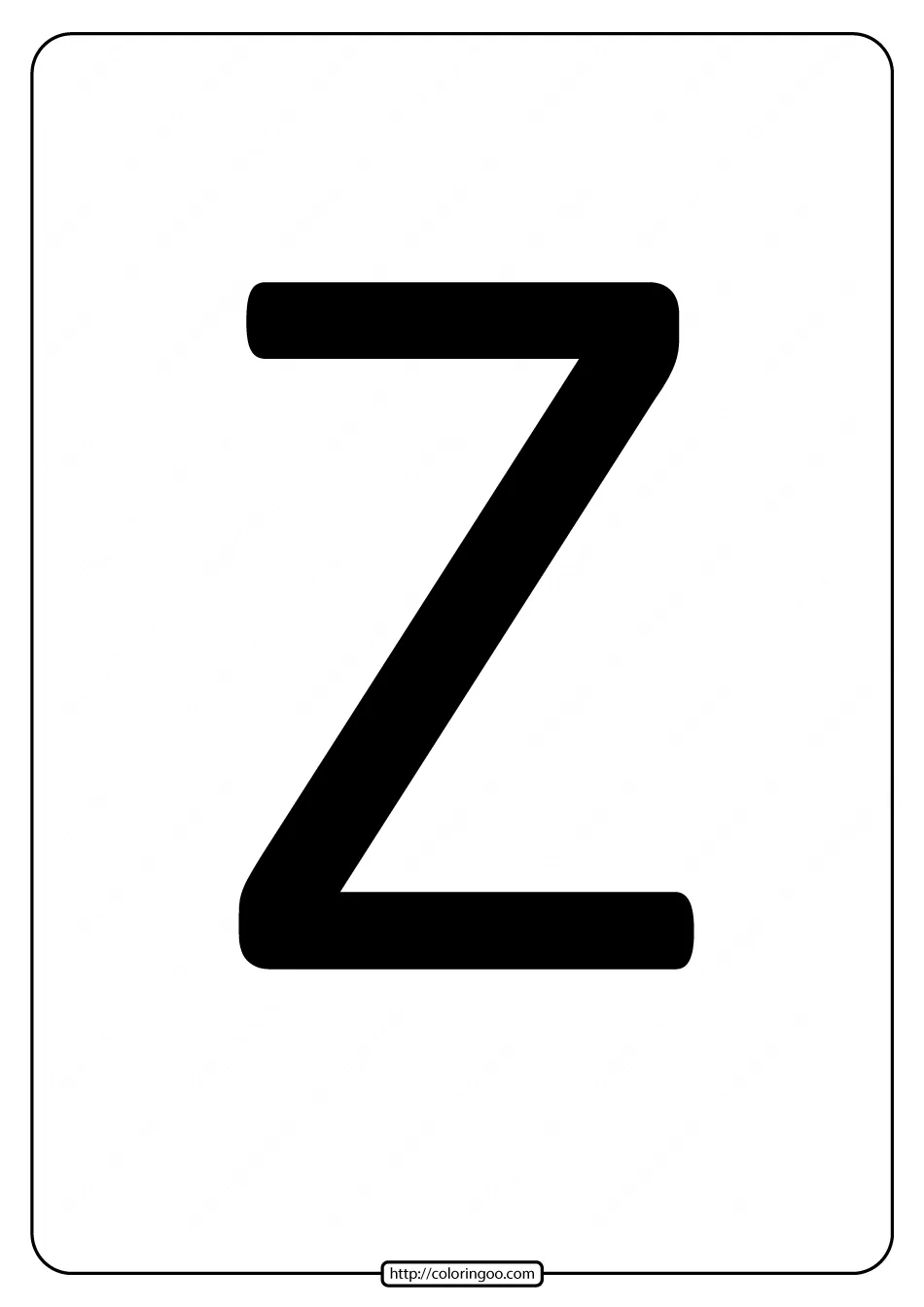printable a4 size uppercase letters z worksheet