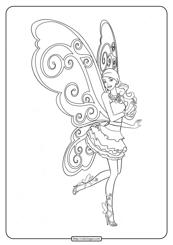 Printable Barbie Fairy Secret Coloring Pages 02 1 printable barbie fairy secret coloring pages 02