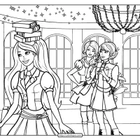 printable barbie princess charm school coloring pages