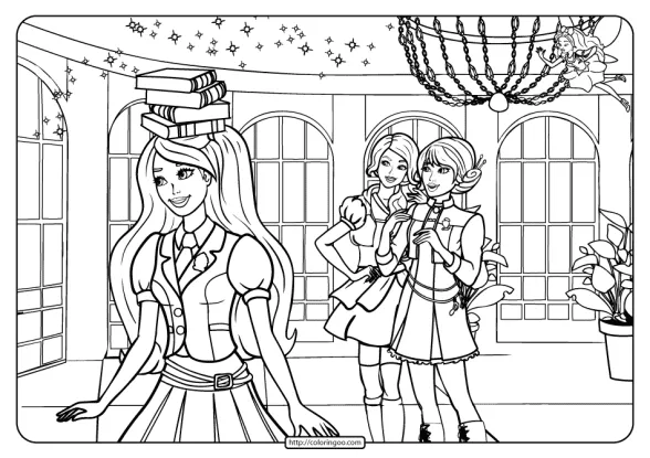 Printable Barbie Princess Charm School Coloring Page 1 printable barbie princess charm school coloring pages