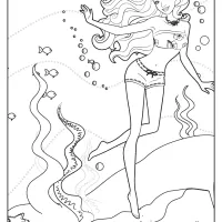 printable barbie tropical vacay coloring pages
