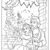 Printable Belle and Her Prince Married Coloring Page 8 printable belle and her prince married coloring page