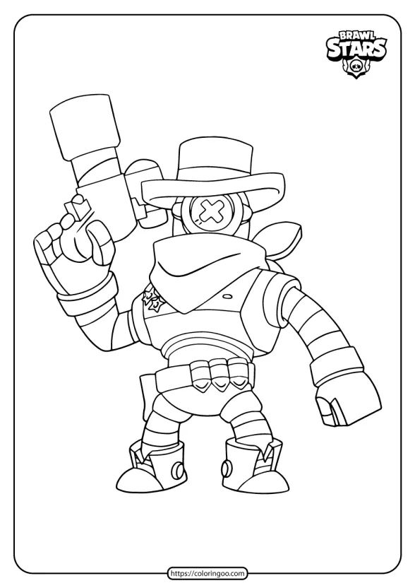 Printable Brawl Stars Sheriff Darryl Coloring Pages 1 printable brawl stars sheriff darryl coloring pages