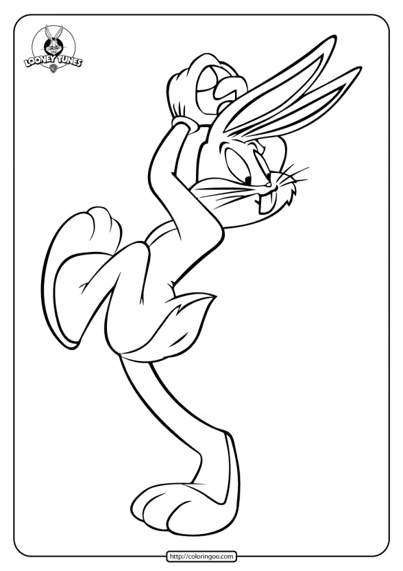 Printable Bugs Bunny Playing Baseball Coloring Pages 1 printable bugs bunny playing baseball coloring pages