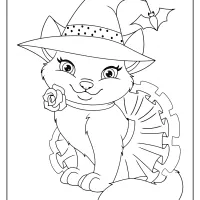 printable cute halloween cat coloring pages