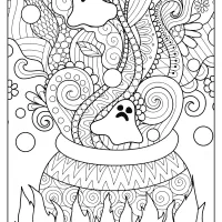 printable ghosts and cauldron coloring pages