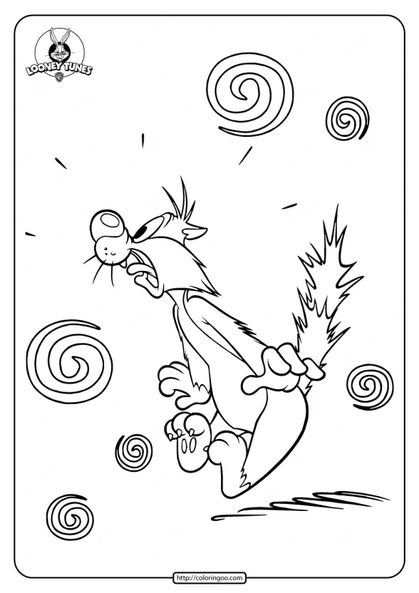 Printable Looney Tunes Sylvester Coloring Page 1 printable looney tunes sylvester coloring page