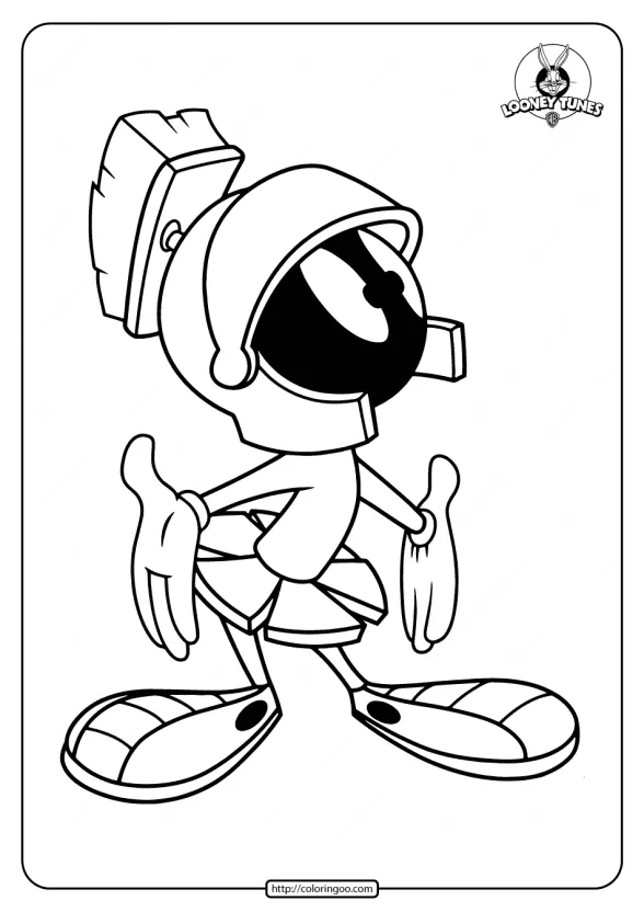 Printable Marvin The Martian Coloring Page 1 printable marvin the martian coloring page