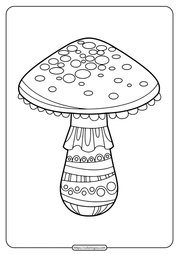 Printable Mushroom Coloring Pages for Kids 1 printable mushroom coloring page for kids