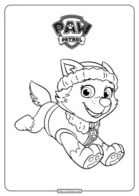 Printable Paw Patrol Everest Coloring Pages
