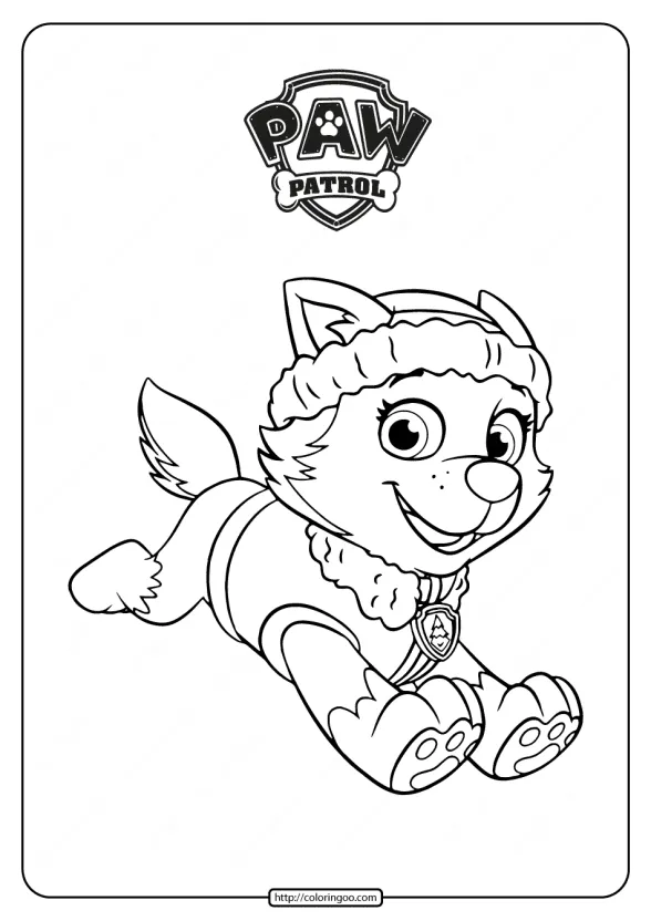 Printable Paw Patrol Everest Coloring Pages 1 printable paw patrol everest coloring pages