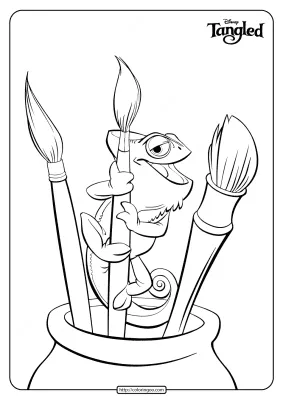 Printable Pet Chameleon Pascal Coloring Pages