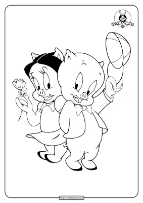 Printable Petunia and Porky Coloring Page