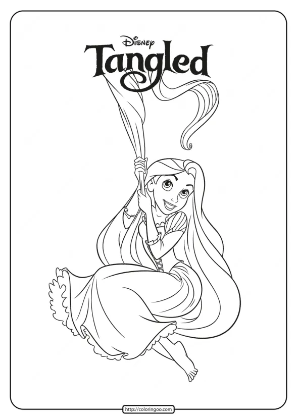 Printable Tangled Rapunzel Pdf Coloring Pages 1 printable tangled rapunzel pdf coloring pages