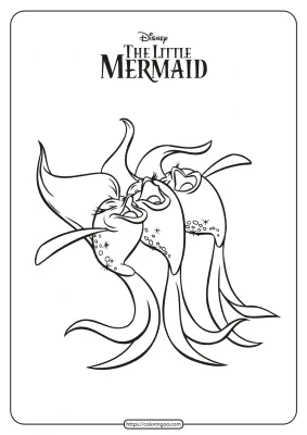 Printable The Little Mermaid Fishes Sing Coloring