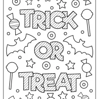 printable trick or treat coloring pages