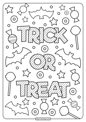 Printable Trick or Treat Coloring Pages