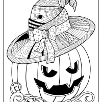 printable witch hat jack o lantern coloring pages