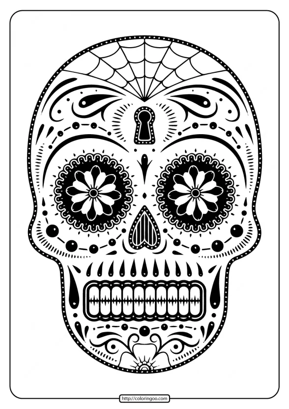 printables sugar skull coloring pages