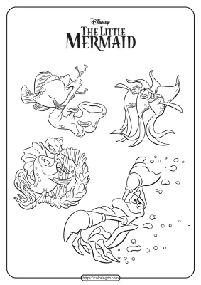 The Little Mermaid Underwater Orchestra Coloring Pages