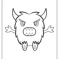 adorable horned monster coloring pages