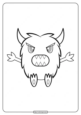 Adorable Horned Monster Coloring Pages