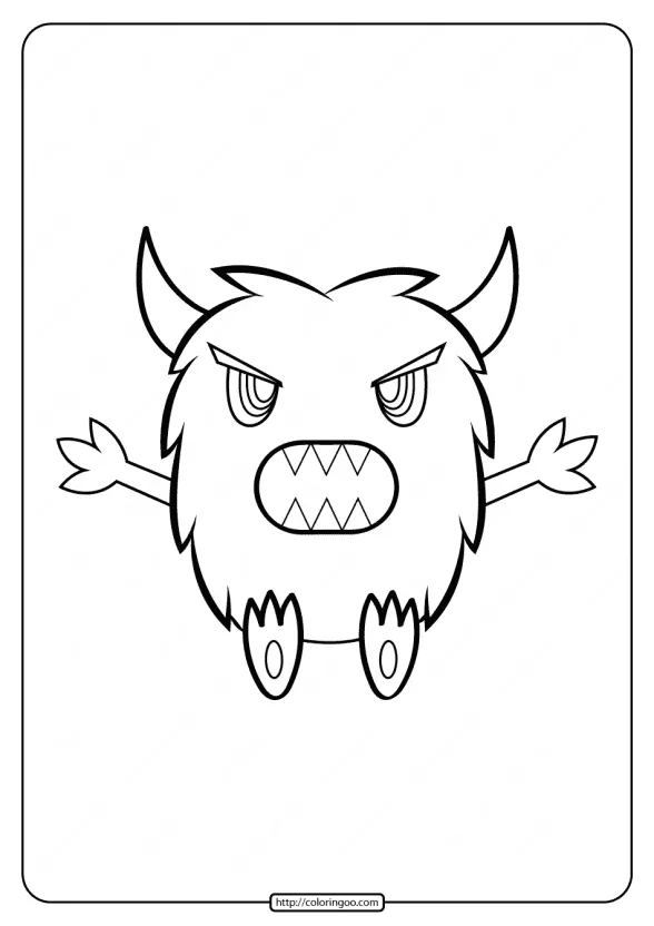 adorable horned monster coloring pages