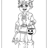 boy in viking costume coloring pages