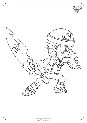 Brawl Stars Bibi Heroine Skin Coloring Pages